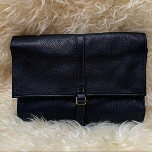 Vintage OSAM black leather clutch